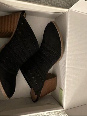 Style and Co women’s mule slide in block heal shoes in Black size 10